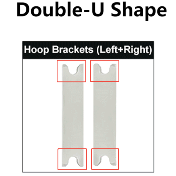 Double U bracket shape