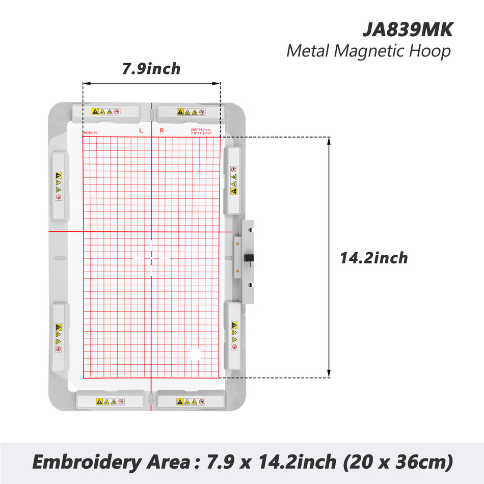 Magnetic Embroidery Hoop (Long-bar Magnets) for Janome 550E Embroidery Machine