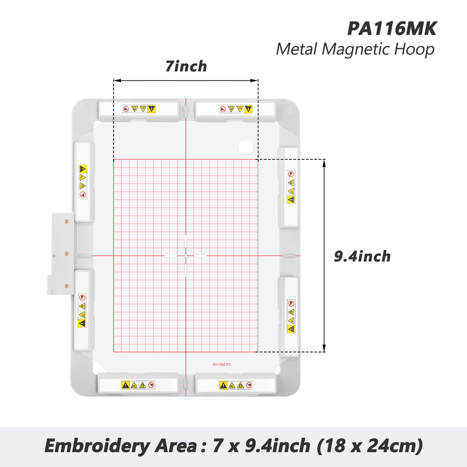 Magnetic Embroidery Hoop (Long-bar Magnets) for Husqvarna Viking Designer Diamond Topaz Epic etc. Pfaff Creative Sensation Embroidery Machine