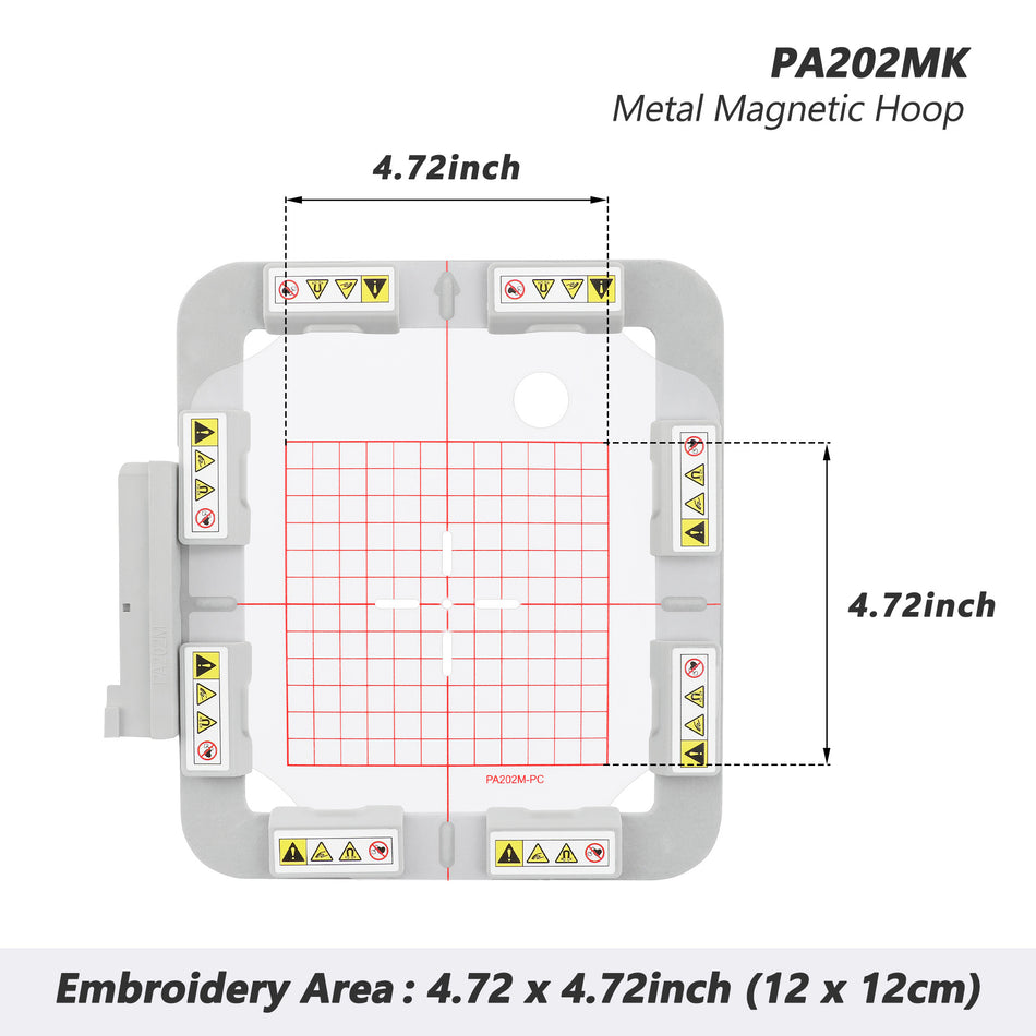 Magnetic Embroidery Hoop (Long-bar Magnets) for Husqvarna Viking Designer Diamond Ruby Topaz etc. Pfaff Creative Embroidery Machine