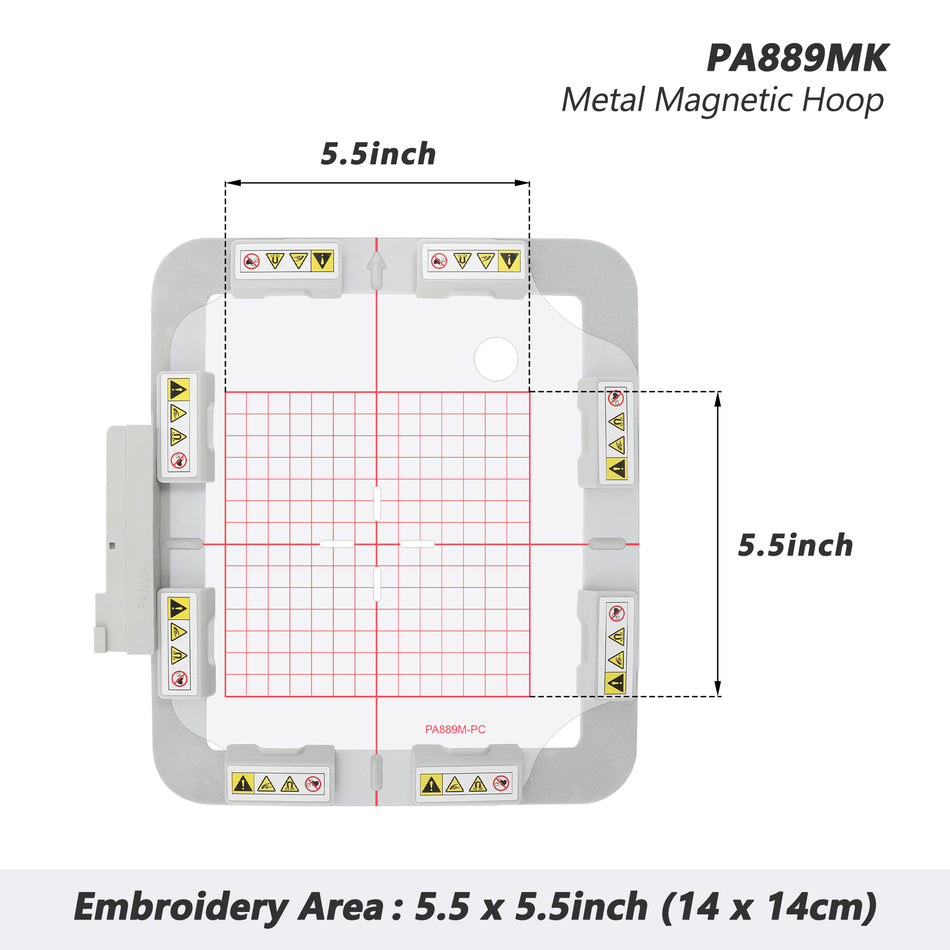 Magnetic Embroidery Hoop (Long-bar Magnets) for Husqvarna Viking Designer Diamond etc. Pfaff Creative Sensation Embroidery Machine