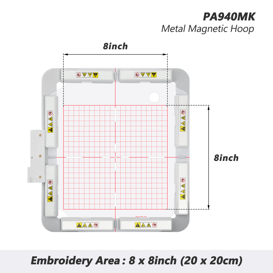 Magnetic Embroidery Hoop (Long-bar Magnets) for Husqvarna Viking Designer Diamond Deluxe Royale etc. Pfaff Creative Sensation Pro Embroidery Machine