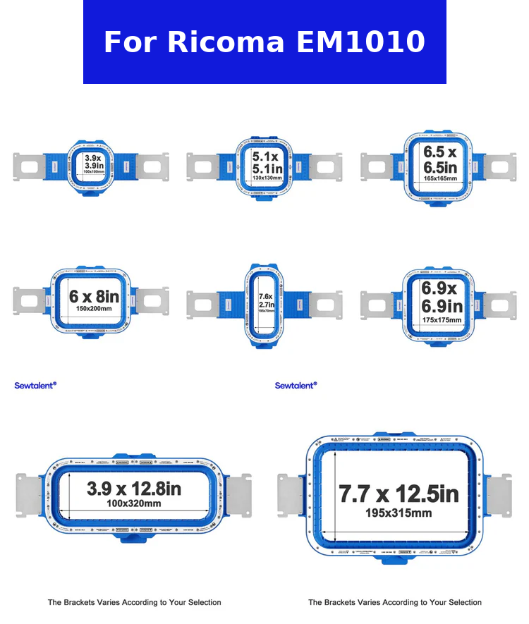 Magnetic Embroidery Hoops for Ricoma EM1010 Embroidery Machine