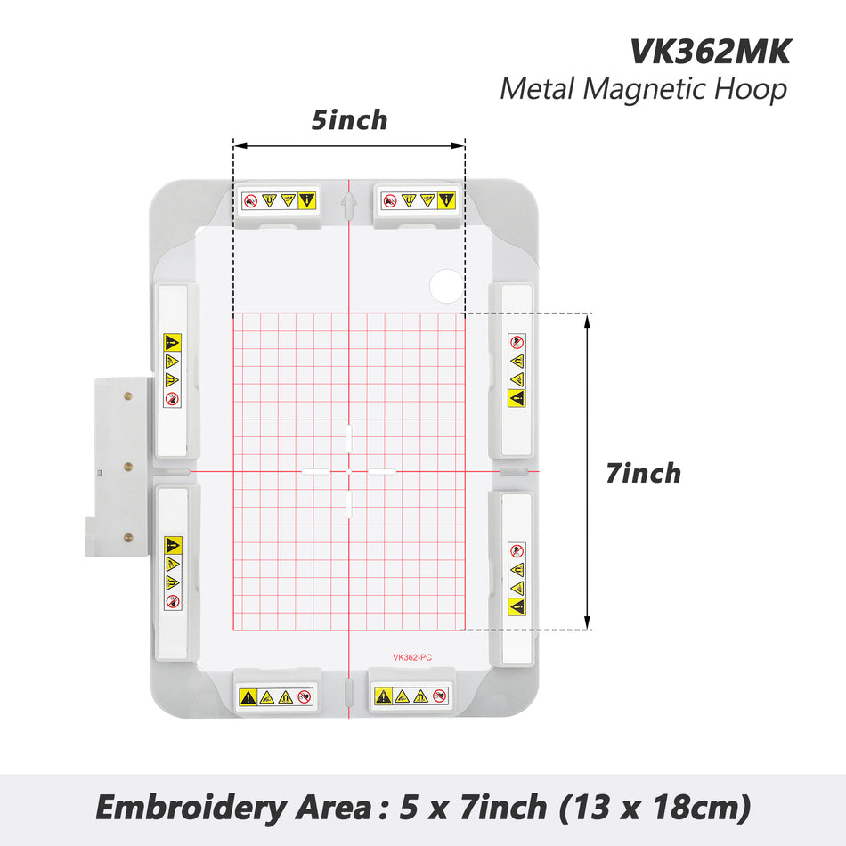 Magnetic Embroidery Hoop (Long-bar Magnets) for Husqvarna Viking Designer Diamond Ruby Royale Topaz etc. Pfaff Creative Embroidery Machine