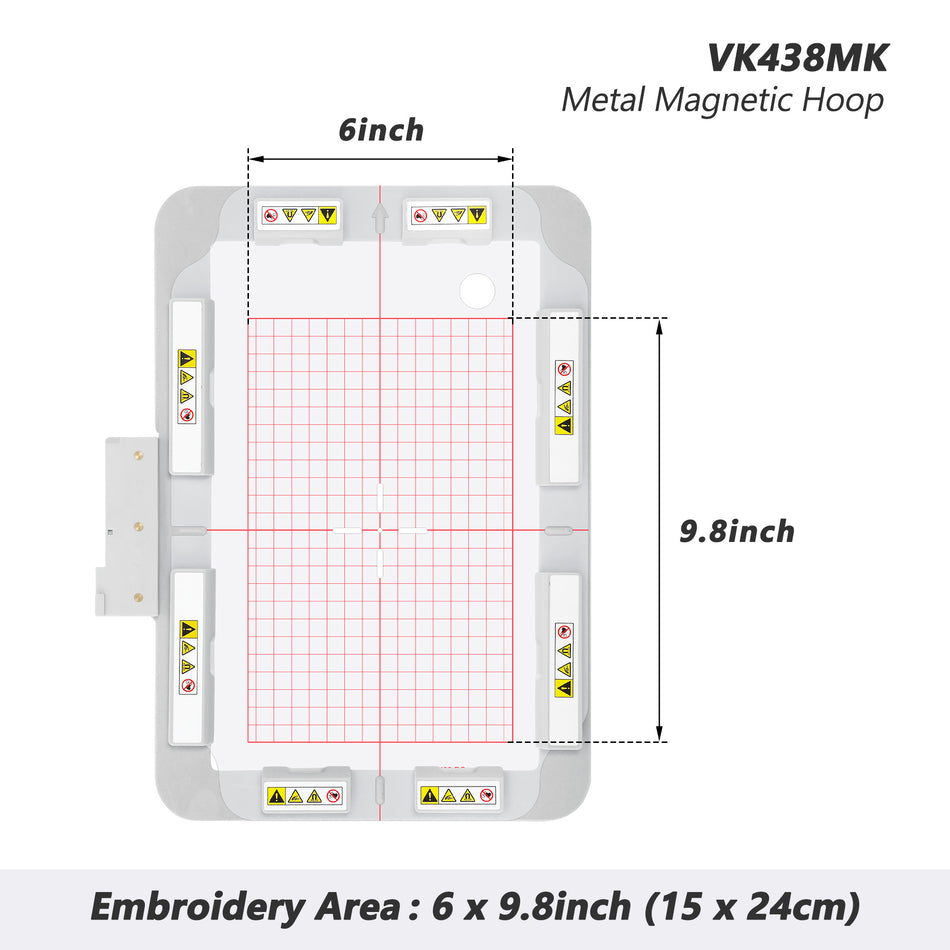 Magnetic Embroidery Hoop (Long-bar Magnets) for Husqvarna Viking Ruby Royale Topaz etc. Pfaff Creative Icon Embroidery Machine