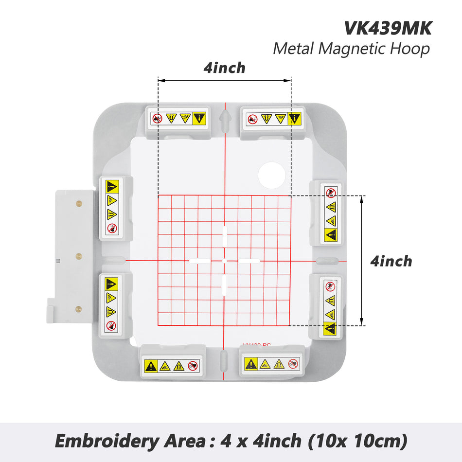 Magnetic Embroidery Hoop (Long-bar Magnets) for Husqvarna Viking Ruby Topaz Jade etc. Pfaff Vision Ambition Embroidery Machine