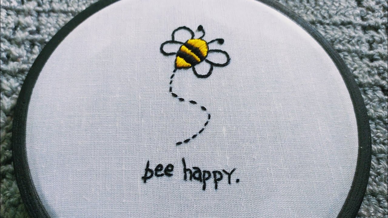 bee happy embroidery