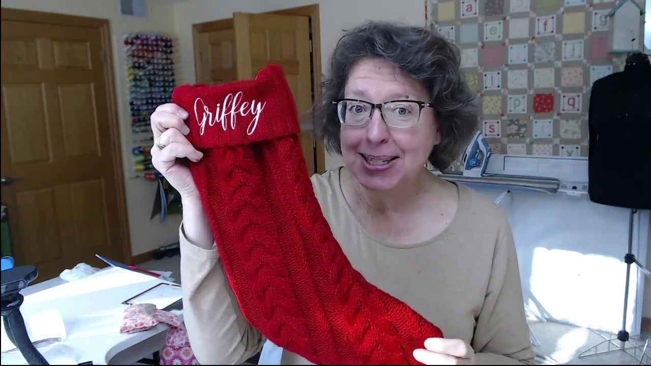 machine embroidery christmas stocking