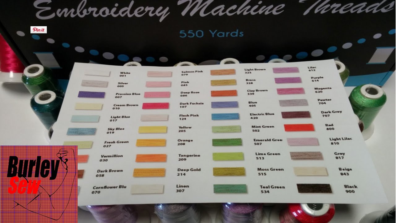 brother embroidery thread color chart