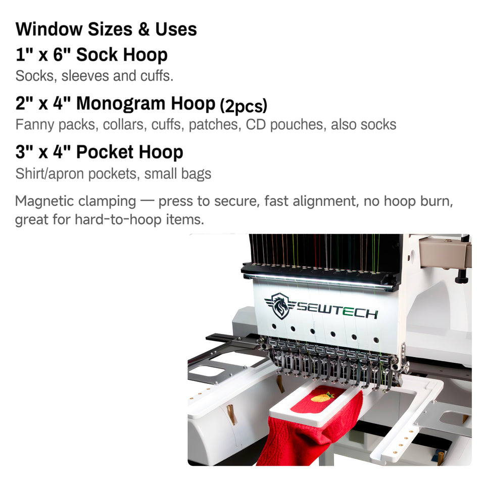 Набор 8-в-1 магнитных пялец для вышивальных машин Britex