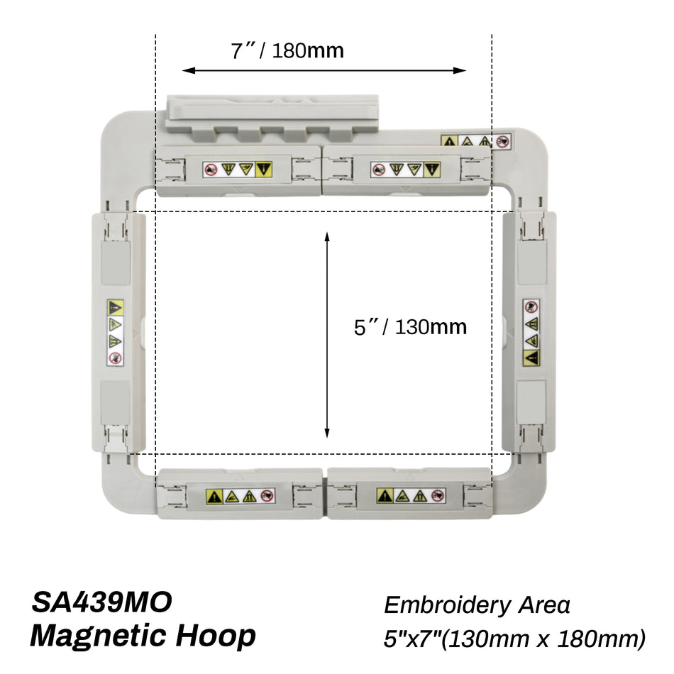Magnetic Embroidery Hoop SA439MO for Brother | 130x180mm for Brother NV870, Stellaire XE, Dream VE2200 Innov-is BabyLock Embroidery Machine