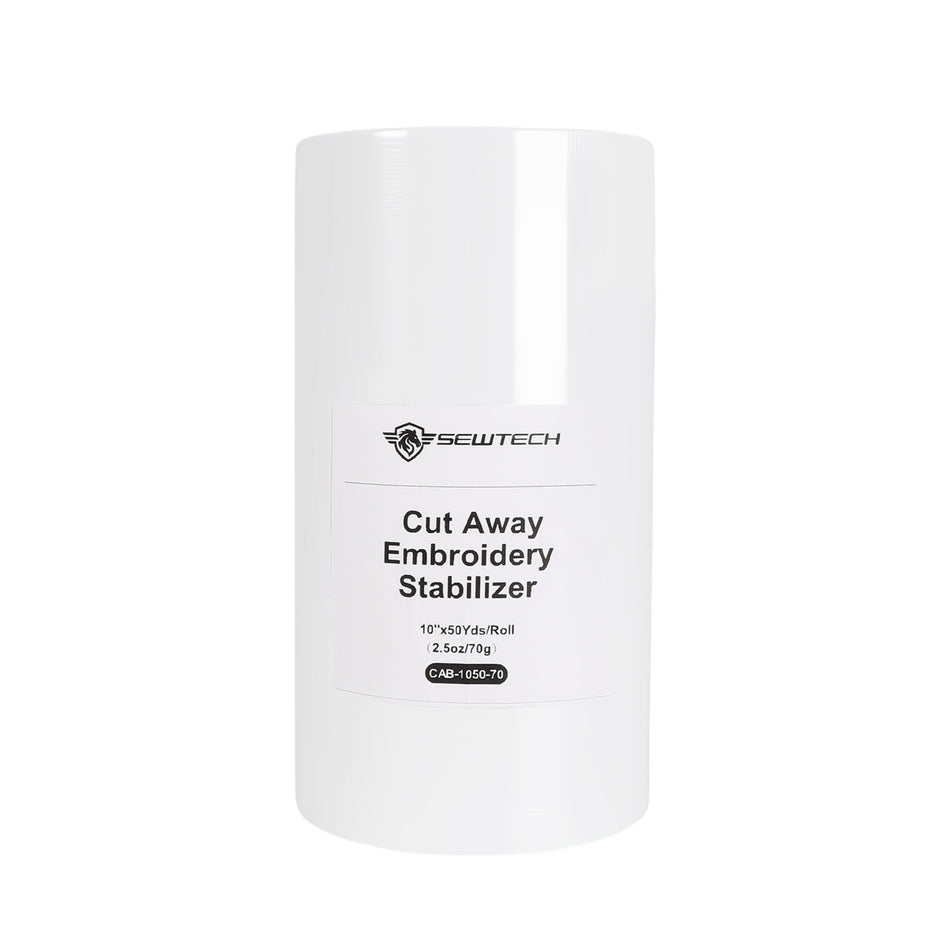 Cut Away Embroidery Stabilizer Backing |Prevents Stretch & Distortion for T-Shirts, Polos, Sweatshirts – 12"x50yd roll/ 10"x50yd roll