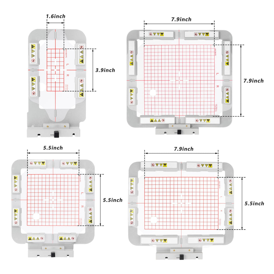 Magnetic Hoop Set for Janome Memory Craft MC500E, MC400E, MC550E, and Elna eXpressive 830, Metal Magnet Embroidery Machine Sash Frames（Square magnet block）
