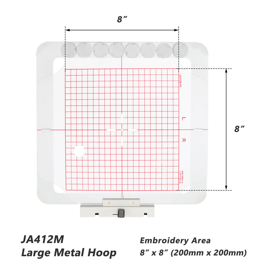 Magnetic Hoop Set for Janome Memory Craft MC500E, MC400E, MC550E, and Elna eXpressive 830, Metal Magnet Embroidery Machine Sash Frames
