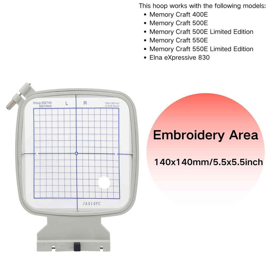 Plastic Embroidery Hoop Frame for Janome MC 500E 400E 550E etc. Elna Expressive 830 830L Embroidery Machine