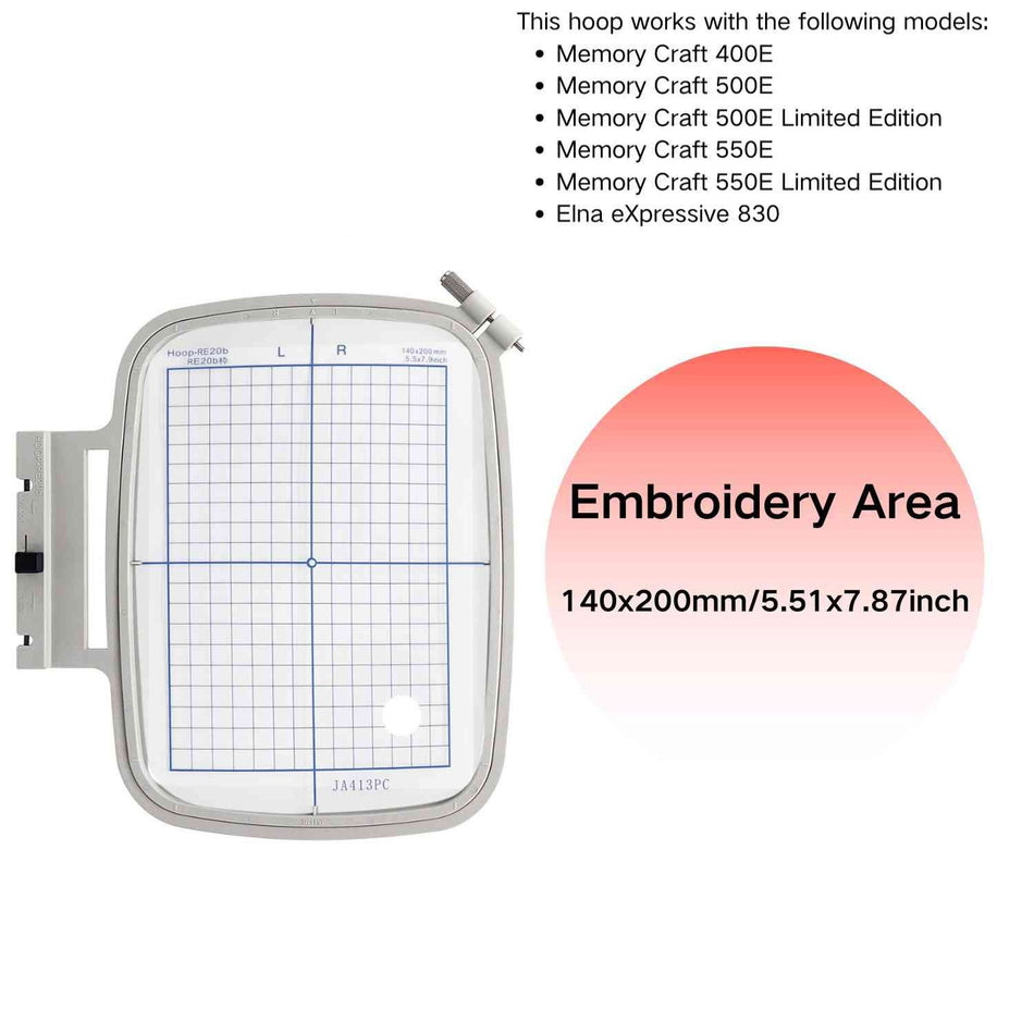 Plastic Embroidery Hoop Frame for Janome MC 500E 400E 550E etc. Elna Expressive 830 830L Embroidery Machine