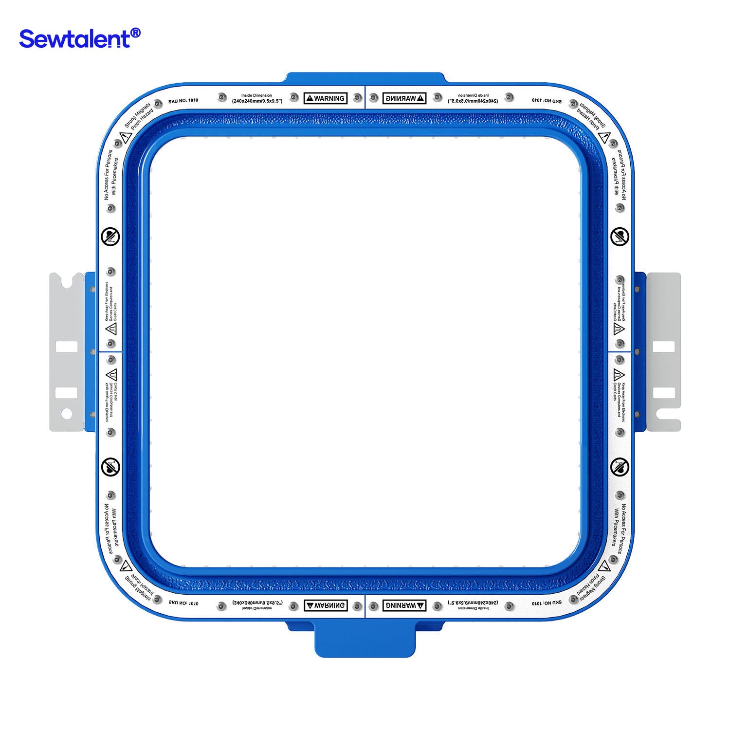 Magnetic hoops for embroidery machines