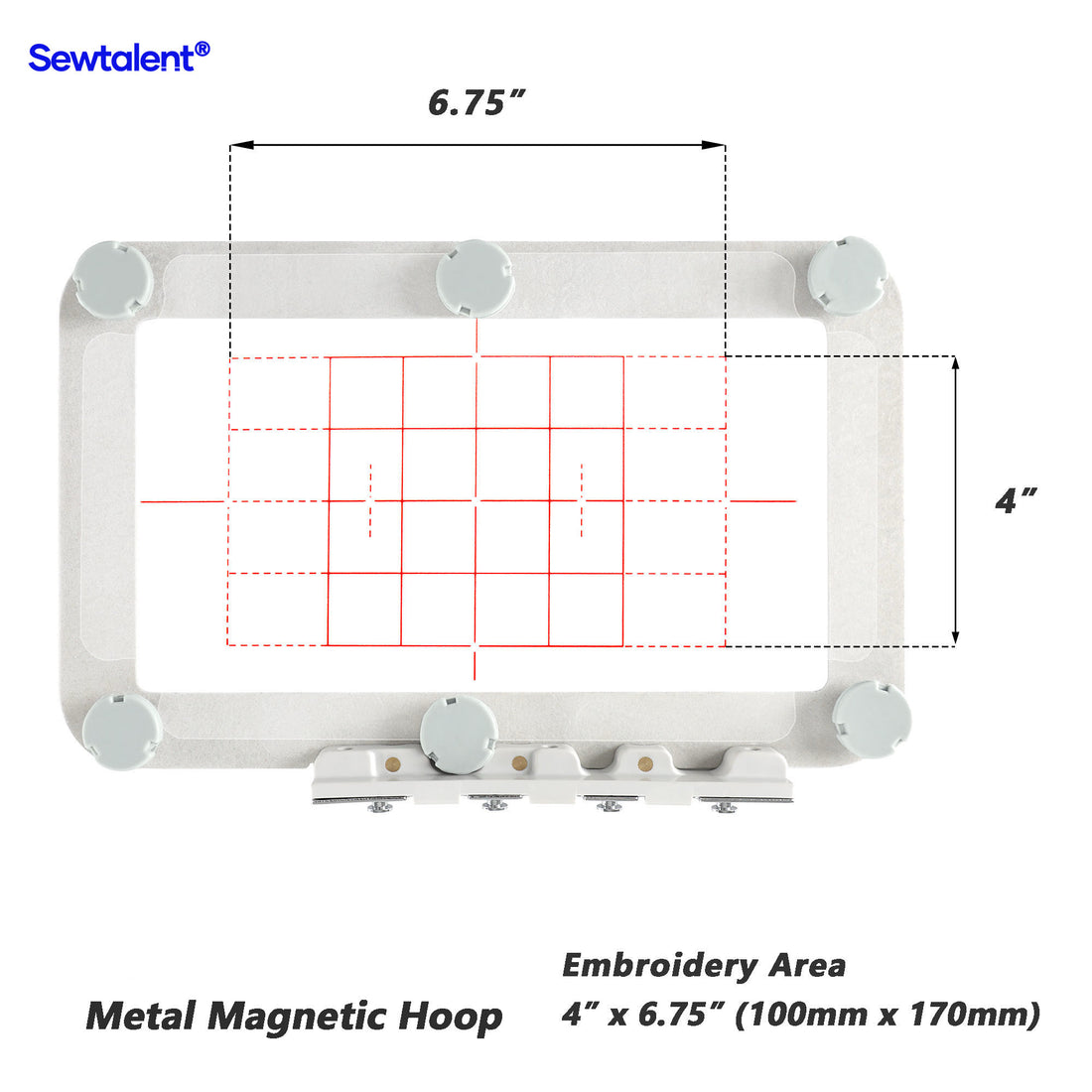 Sew Tech 5x7 Magnetische Borduurwerk Hoepel voor Poolin EOC05 Borduurmachine, 100×170mm Sew Tech 5x7 Magnetische Borduurwerk Hoepel voor Poolin EOC05 Borduurmachine, 100×170mm