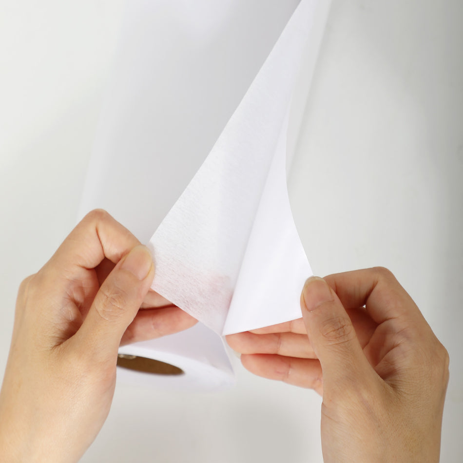 Sticky Self Adhesive Tear Away Embroidery Stabilizer Backing | Friendly Material for Towels, Cuffs, Collars, Socks, Doll Clothes | Peel & Stick, Clean Tear - 12"x 10yd / 12"x 15yd