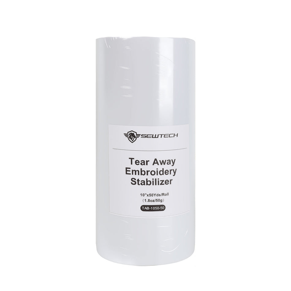 Tear Away Embroidery Stabilizer Backing | Friendly Material for Hats, Denim, Canvas - Clean Tear, Low Residue -10"x 50yd /  12"x 50yd