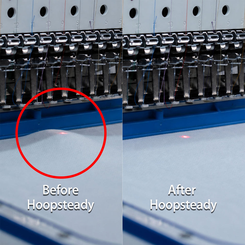 HOOPSTEADY™ Tubular & Magnetic Embroidery Hoop Support Platform Extends Cylinder Arm for Ricoma Embroidery Machines